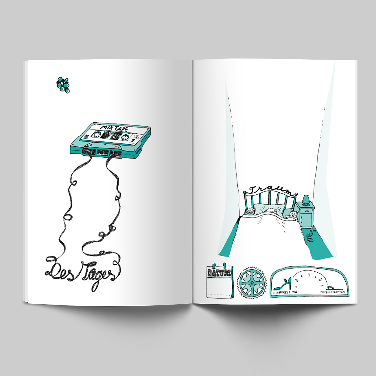 Innenseiten, Mein Buch für alle Tage, Tape, Träume, Tagebuch,