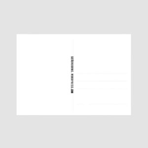 Postkarte, Rückseite, weiß, schwarzer Text, Senor Burns,