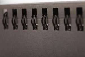 Reporterblock von Field Notes, USA, Detail, Drahtspirale,