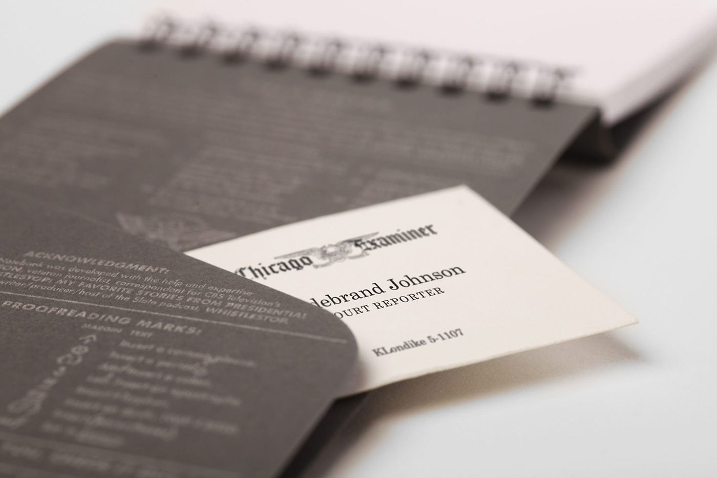 Reporterblock von Field Notes, USA, Detail, hinteres Einsteckfach,