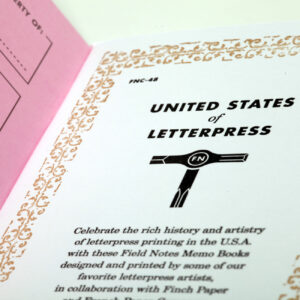 Field Notes, Innenseite Letterpress Edition, Detail,