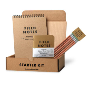 Field Notes Starter Kit, mixed Notizhefte, Stenoblock, Bleistifte,