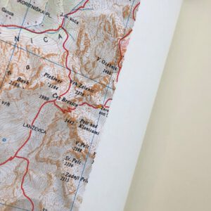 Notizbuch, Landkartenumschlag, innen, Detail,