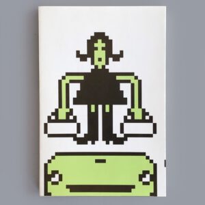 Notizbuch, recycling Papier, gepixelte Figuren, Titelblatt,