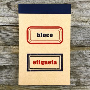 Serrote, bloco etiqueta, Etiketten im Buchdruck,
