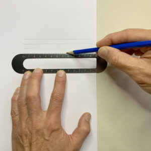 Weiss Lesezeichenlineal, Aluminium, anthrazitfarben, Linien ziehen,