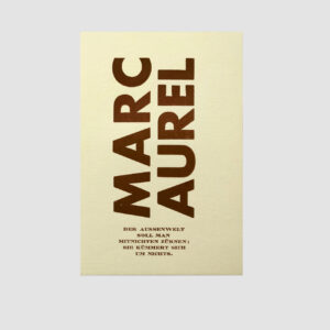 Postkarte, letterpress, Buchdruck, Marc Aurel, Zitat,