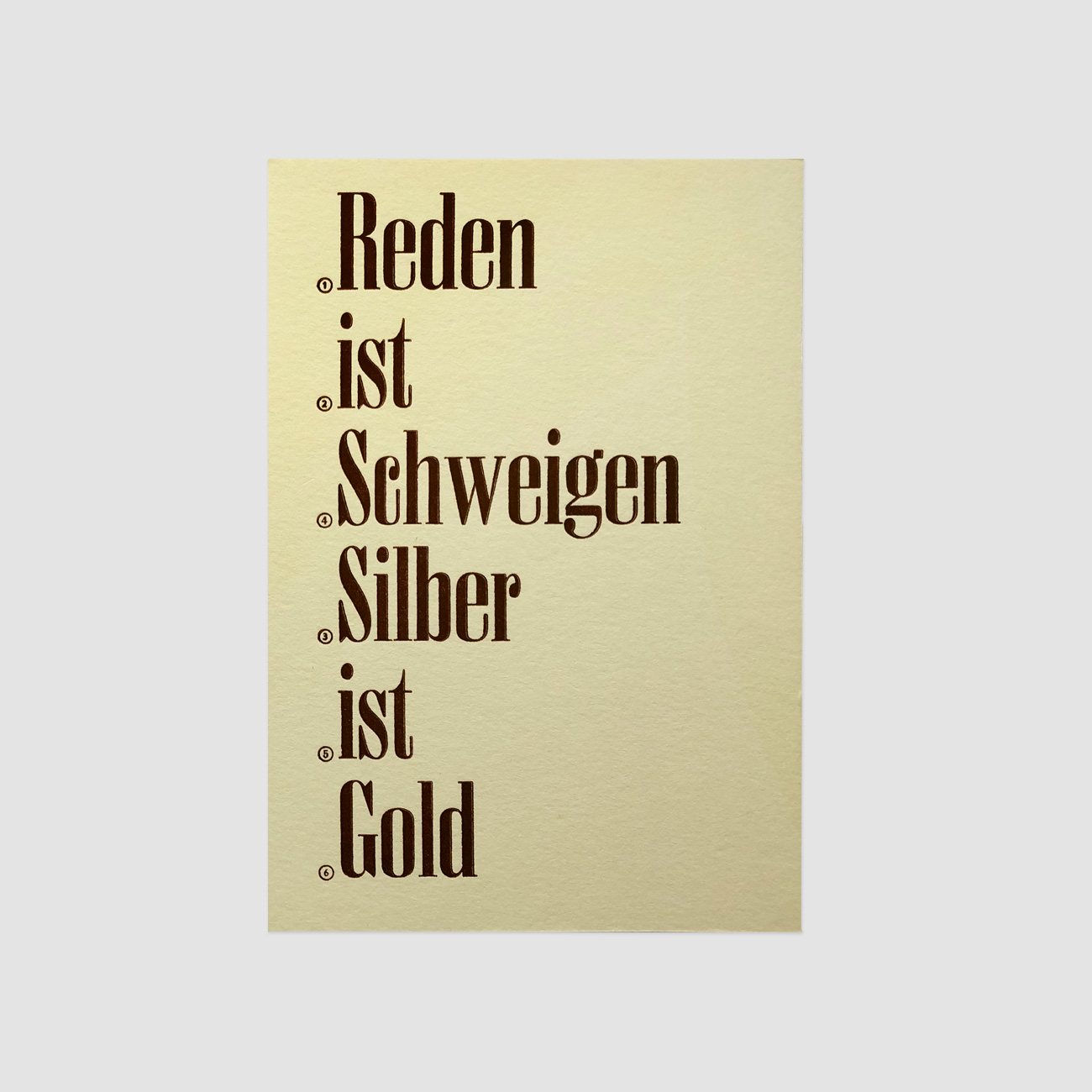 Postkarte, Buchdruck, Detail, Din A 6,