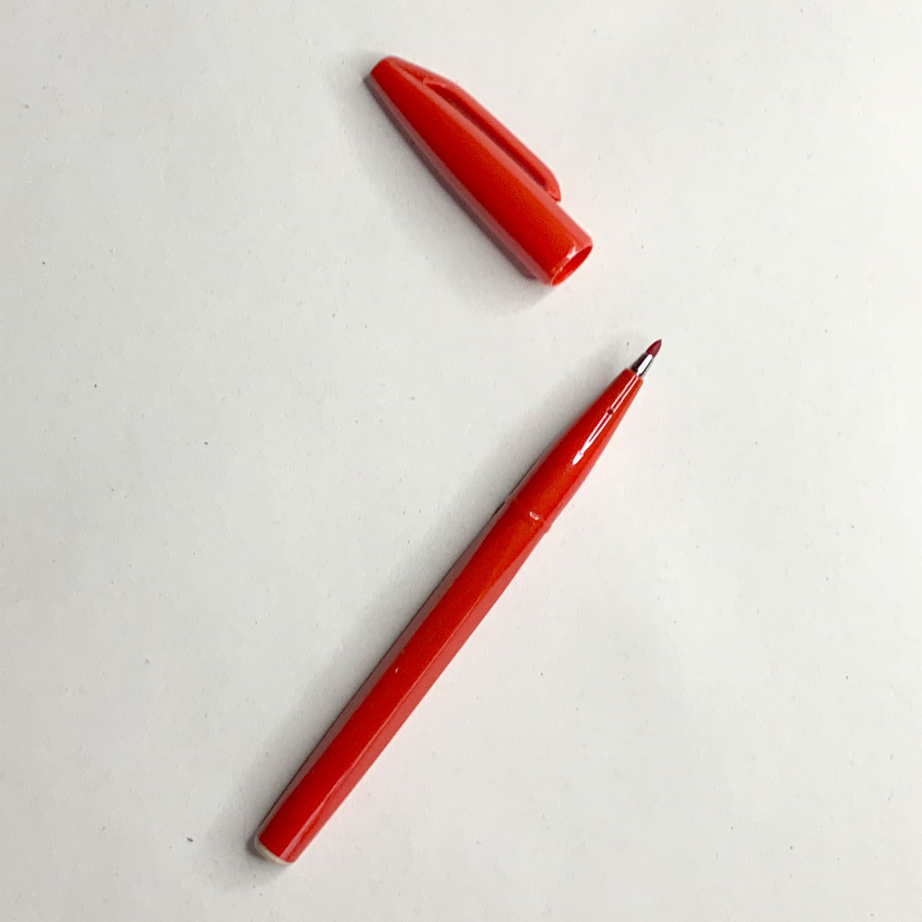 Sign Pen, Pentel, Beispiel der Spitze, Detailansicht,