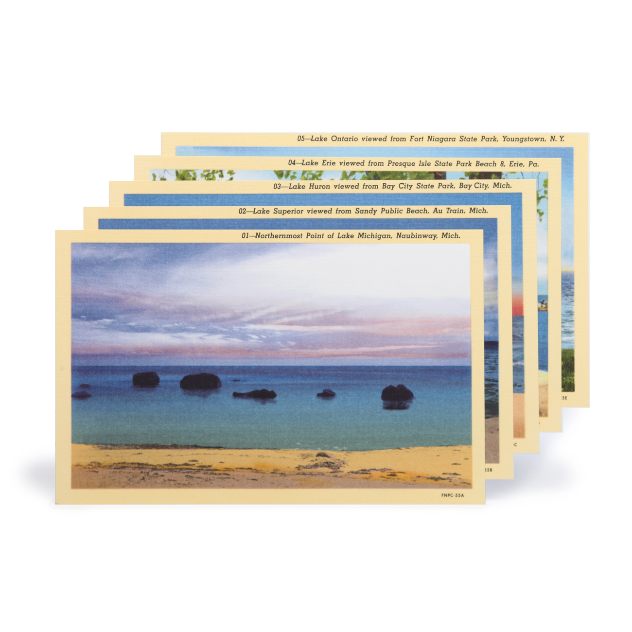 Field Notes, The Great Lakes, Postkartenserie, gefächert,