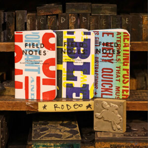 Field Notes, Hatch Show Print, drei Notizhefte, Hochdruck Motive,