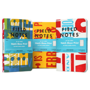 Field Notes, Hatch Show Print, drei Notizhefte, Typografisch,