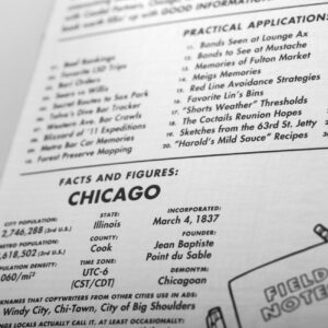 Field Notes, Spring-Edition 2023, Streetscapes, Funfacts