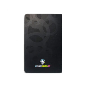 Notizbuch-Cover, Rückansicht, senorburns Logo,