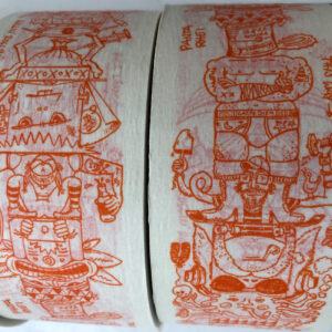 Umwerk Totemtape, Klebeband Detail, orangenes Motiv