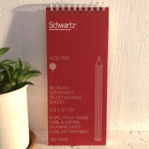Schwartz Reporterblock, rot, blanko Seiten