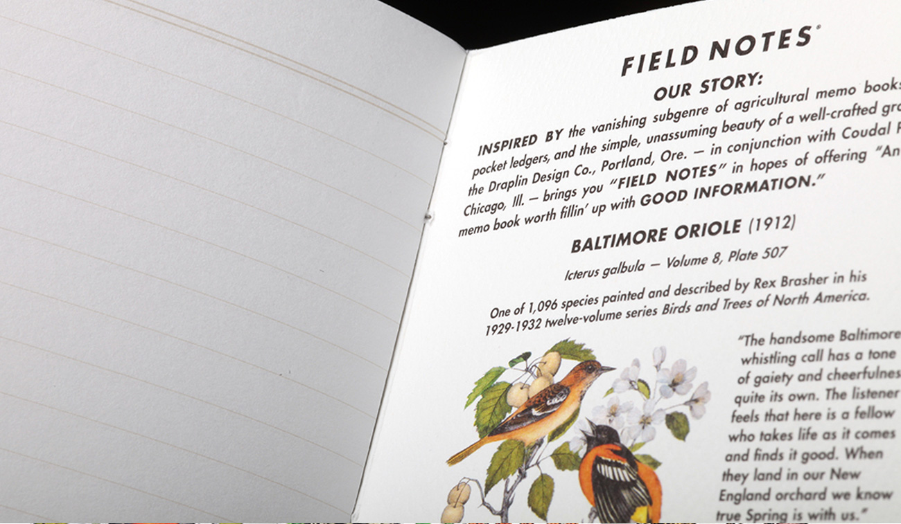 Field Notes Birds and Trees of North America, Innenseiten