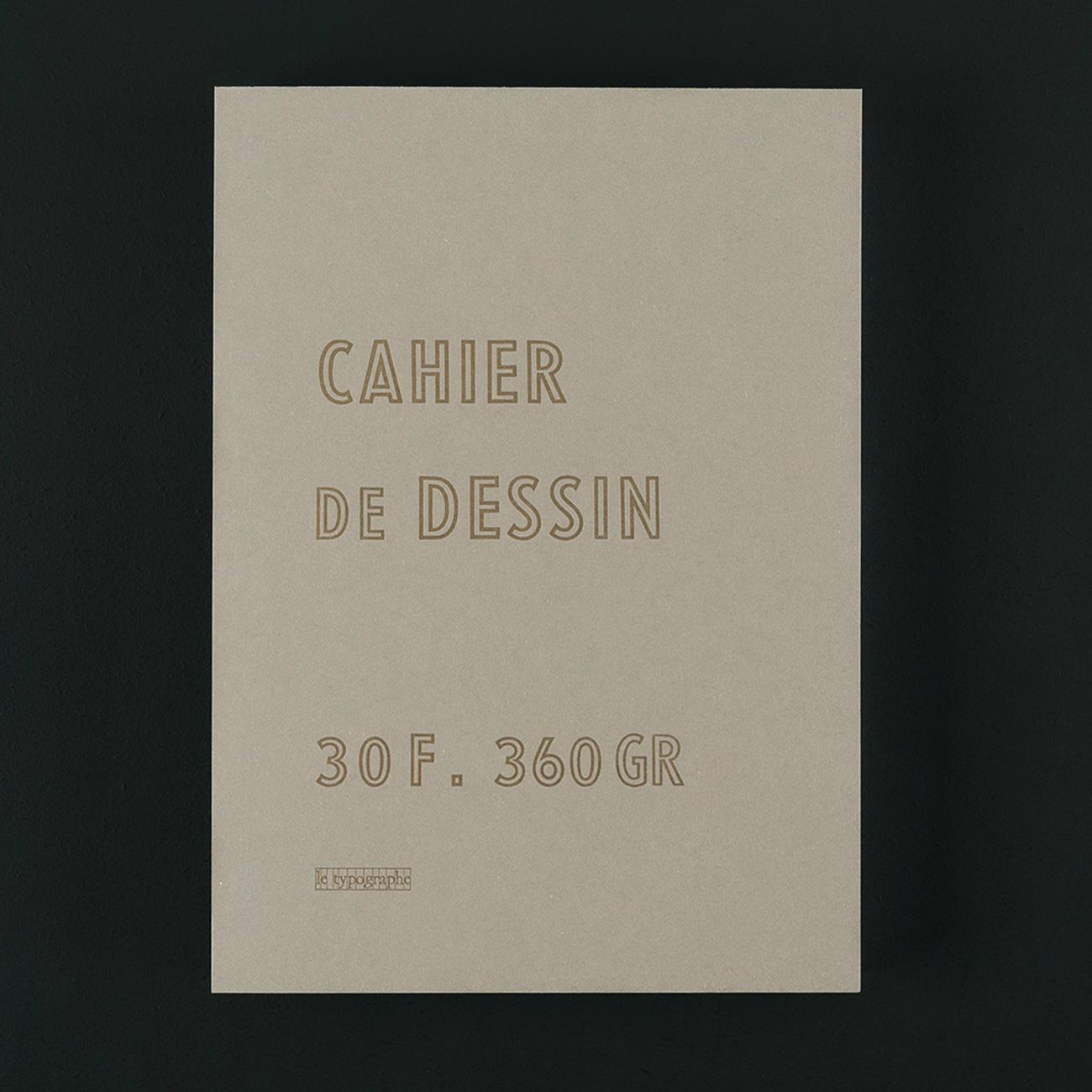 LE TYPOGRAPHE - Notizbuch 360GRAMM