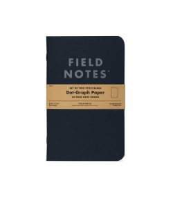 Field Notes, Pitch Black, doted, Notizhefte, Zweierpack,