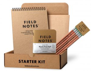 Starter Kit, Field Notes, Box mit Notizheften, Block, Stiften,