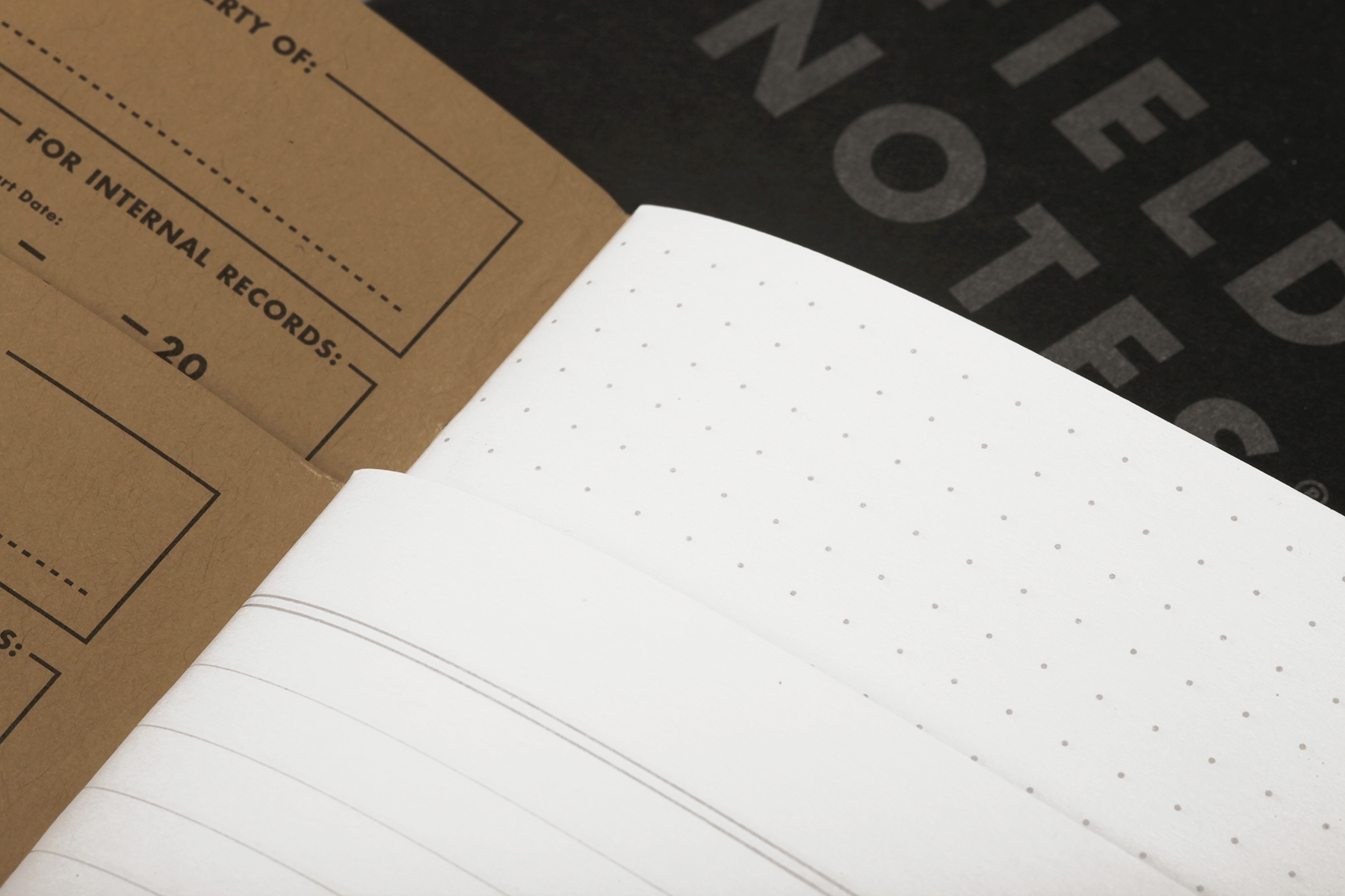 Pitch Black von Field Notes, innen, Punktraster, Linien, Notizhefte,