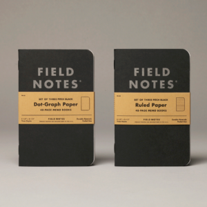 Field Notes, Pitch Black, Notizhefte, 3er-Pack, schwarz,